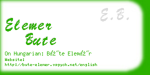 elemer bute business card